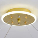 lampe suspendue nordique avec boule de verre et anneau mat réglable