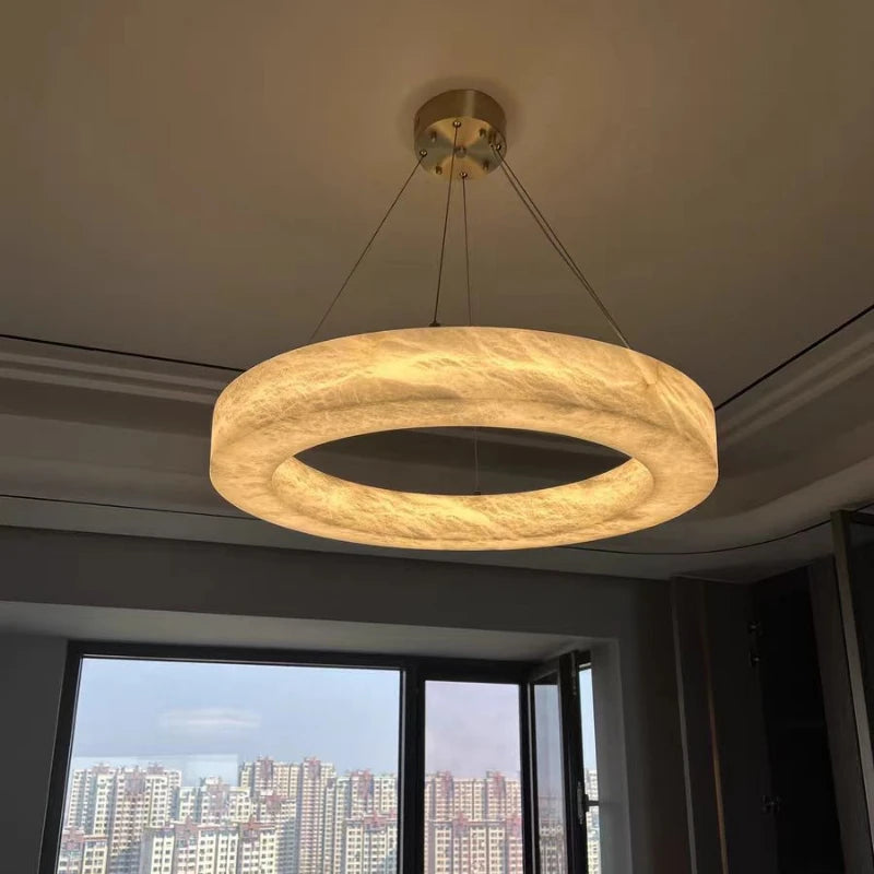 suspension en marbre naturel espagnol et cuivre moderne et luxueuse - vue 6 sur 10