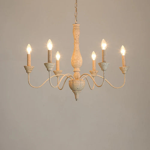 lustre en bois style Américain Rural Vintage salon salle à manger chambre suspension café magasin de vêtements plafonnier - vue 3 sur 8