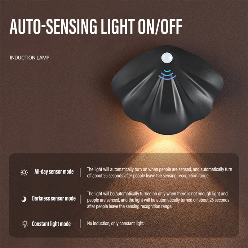 applique murale led intelligente sans fil avec capteur de mouvement usb - vue 3 sur 8
