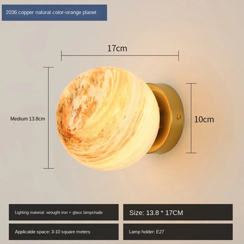 plafonnier planet ball moderne minimaliste pour éclairage intérieur européen - vue 8 sur 9