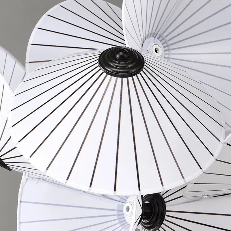 lustre design nordique avec abat-jour en tissu pour décoration maison - vue 5 sur 7