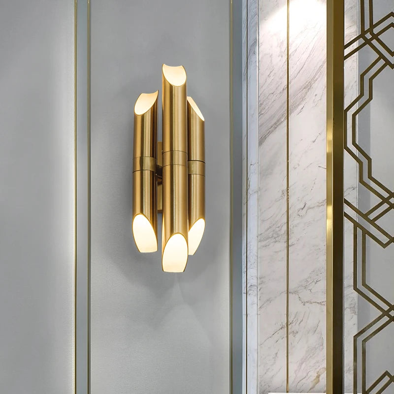 applique murale led postmoderne en fer doré décorative d'intérieur