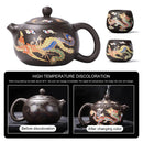 Théière gongfu argile motifs dragons phénix artisanale