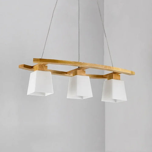 suspension en bois de style japonais moderne à led - vue 4 sur 6
