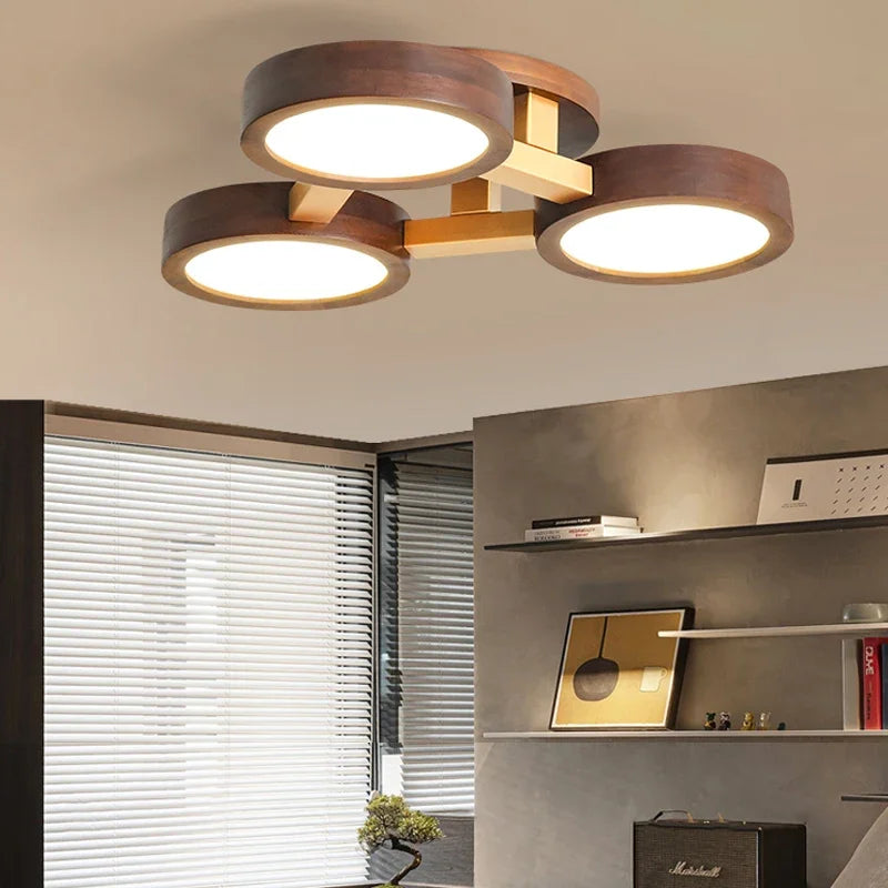 lustre moderne nordique design en bois pour intérieur contemporain - vue 4 sur 9