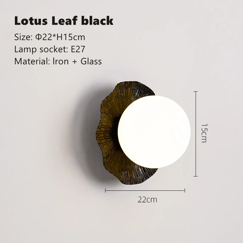 Plafonniers dorés de luxe en forme de feuille de Lotus