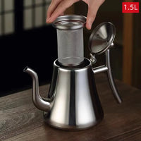 Théière acier inoxydable poli avec infuseur filtre