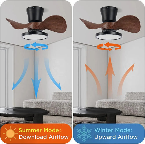 ventilateur de plafond moderne silencieux avec lumière led et télécommande - vue 6 sur 9