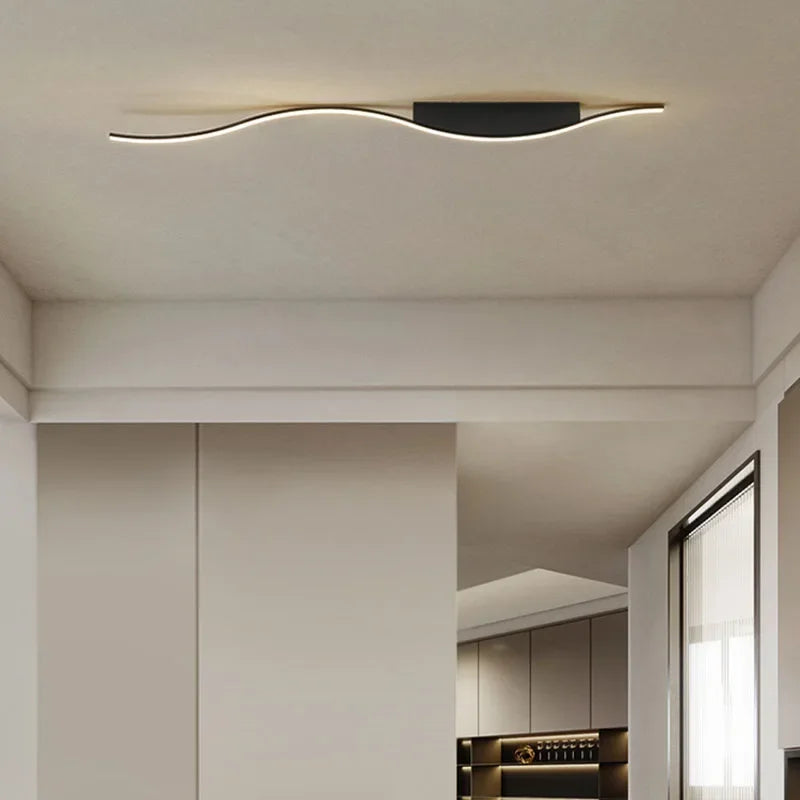 Plafonnier LED moderne pour salon salle à manger couloir allée ligne formes plafonnier décor à la maison luminaire intérieur Lustre
