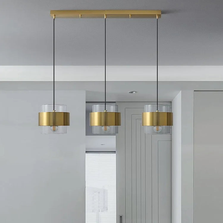 Suspension en verre art doré minimaliste moderne