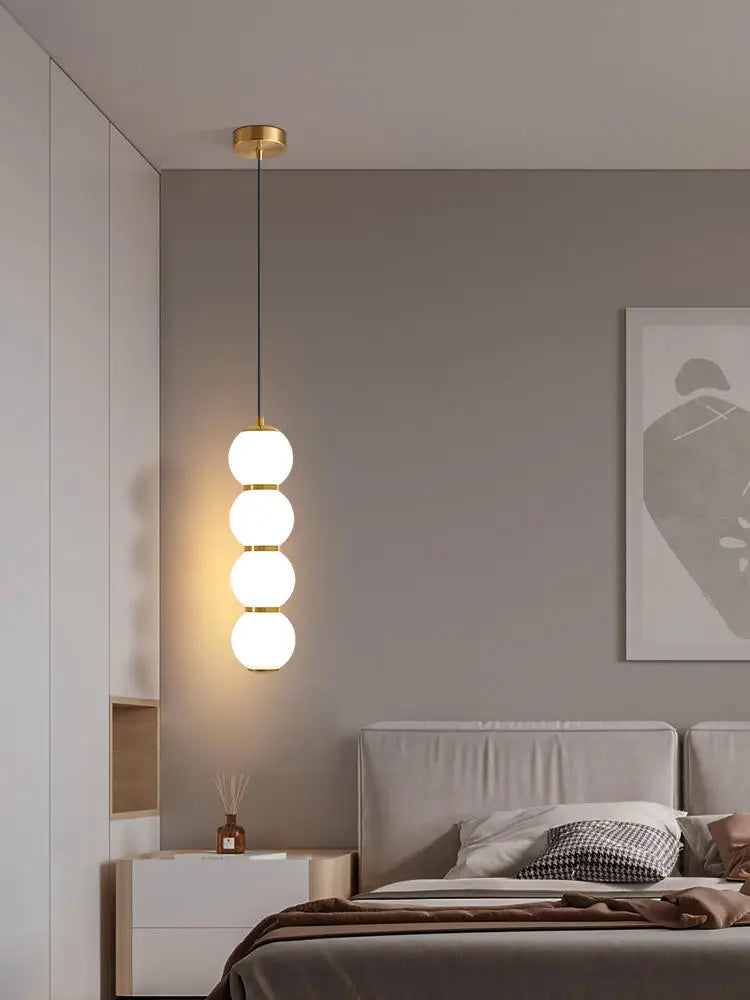lustre en verre blanc design pour décoration intérieure moderne - vue 5 sur 12