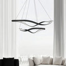 lustre led moderne en aluminium avec cordon d'anneau irrégulier réglable