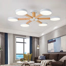 Modern Wooden Ceiling Light For Living Room 3/6/8 Lights Indoor Led Lights Luminaire Suspension Decoration Bedroom Hanglamp