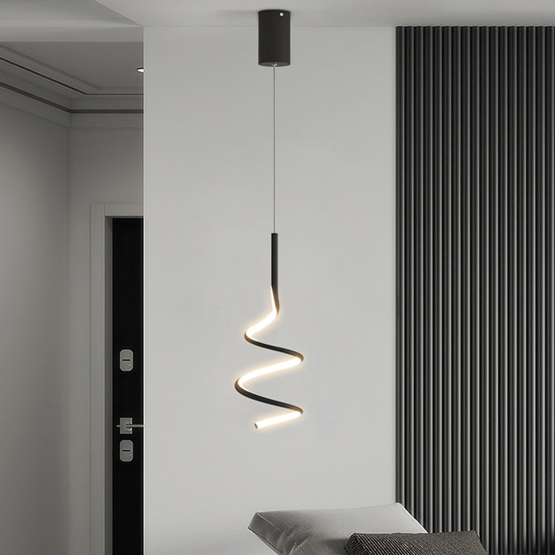Suspension design LED minimaliste ondulé Polino - vue 4 sur 9