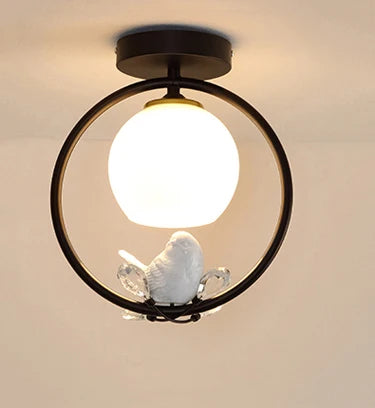 plafonnier nordique créatif avec motif oiseau pour balcon - vue 9 sur 10