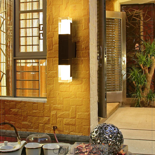 Outdoor Double-Headed Wall Lights, Upper and Lower Lighting Spotlights,Simple and Modern LED Household Aisle Corridor Lights