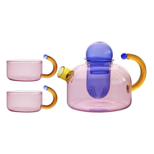Théière verre résistant chaleur filtre intégré style minimaliste