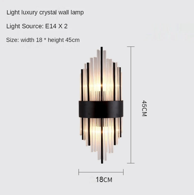 applique murale led en cristal design nordique élégant - vue 8 sur 12