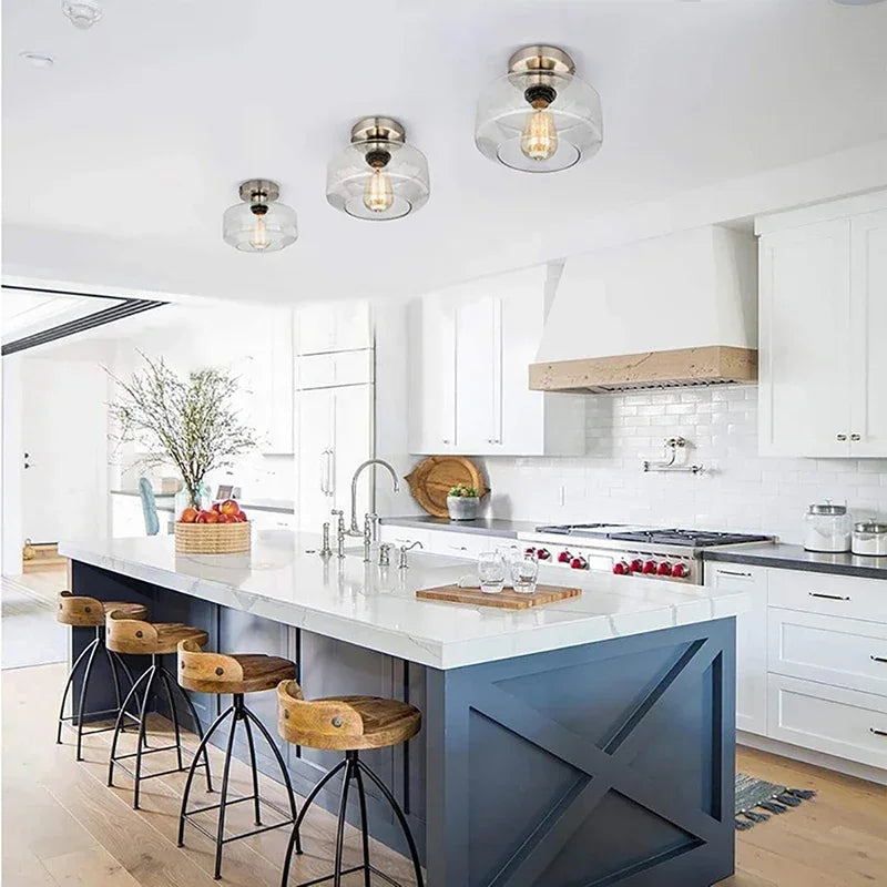 plafonnier led nordique moderne en verre pour décoration maison - vue 2 sur 9