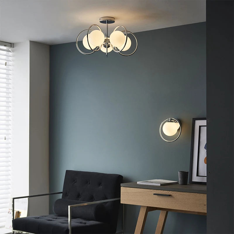 lustre moderne en verre pour un intérieur design élégant - vue 4 sur 9