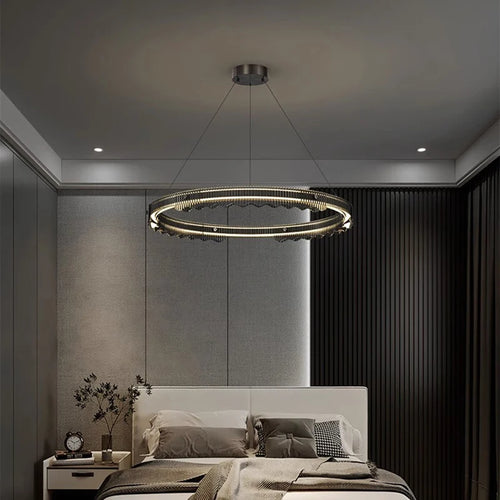 lustre moderne design rond en métal pour éclairage intérieur