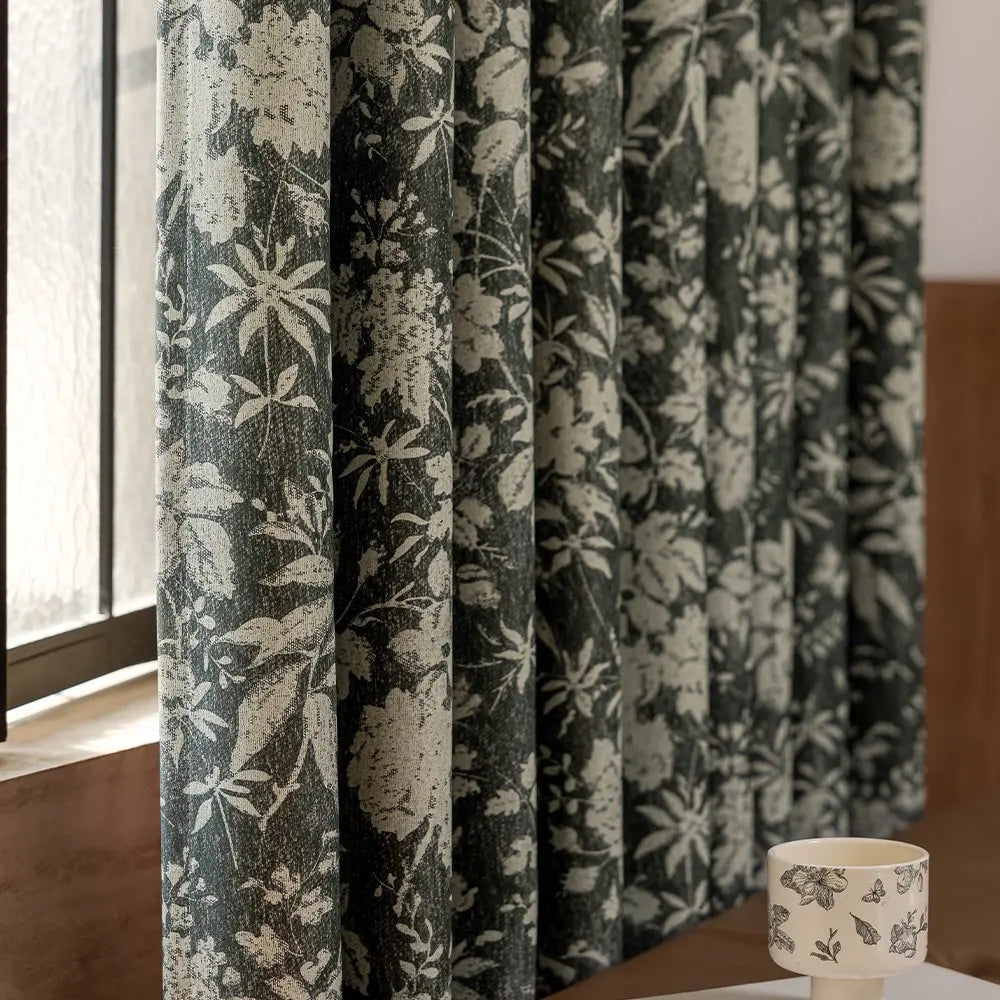 Rideau occultant floral moderne pour chambre ou salon - vue 2 sur 8