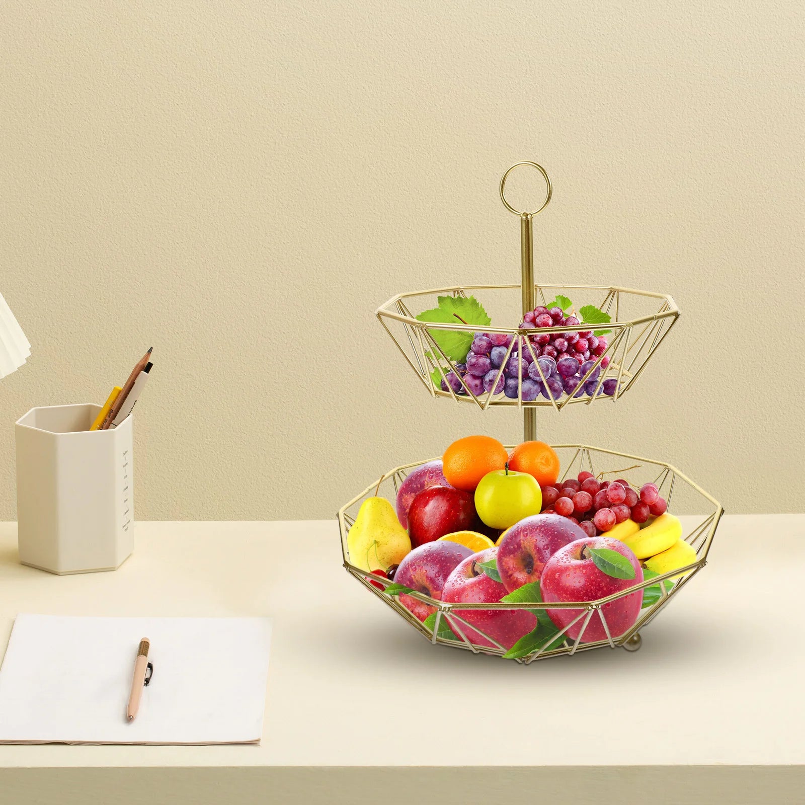 plateau à fruits et collations trois niveaux pour cuisine - vue 3 sur 8