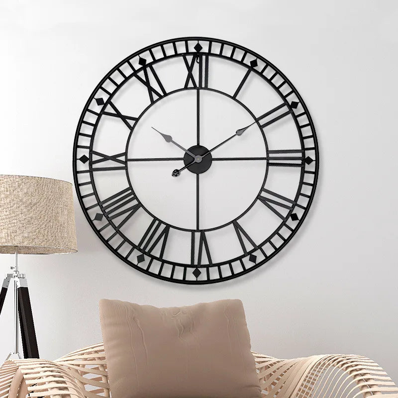 horloge murale grande taille design moderne style européen à suspendre - vue 6 sur 6