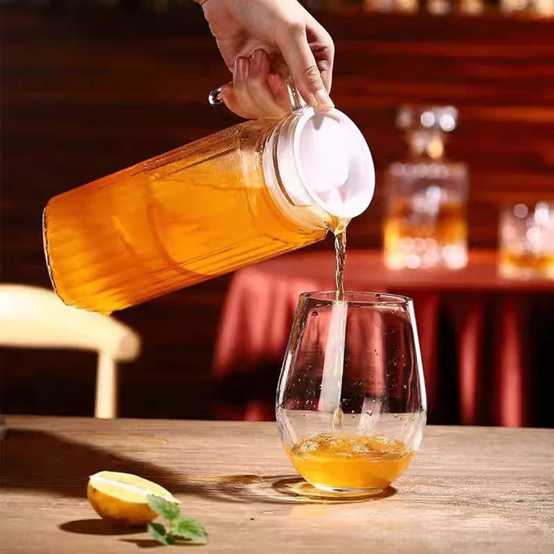 pichet en verre strie carafe eau froide 11l