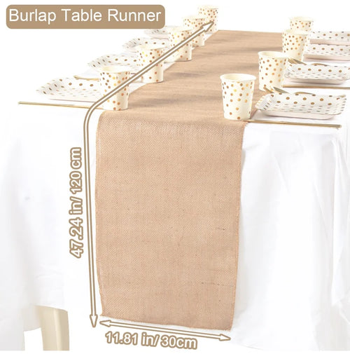 Chemin de table en lin style champetre rustique