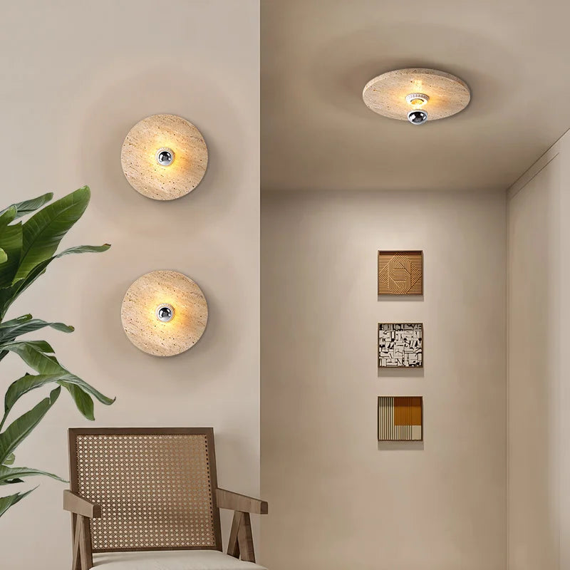 applique murale rétro en pierre naturelle avec éclairage led - vue 5 sur 8