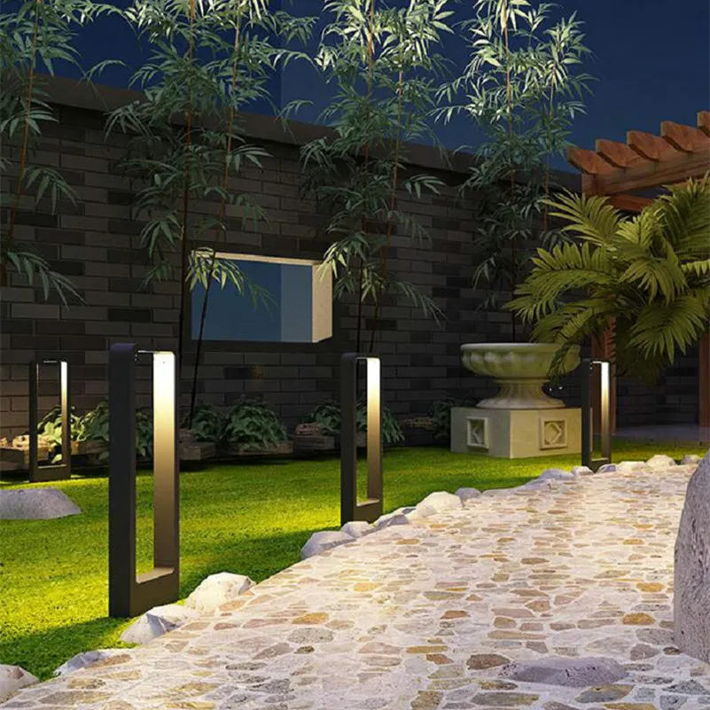 Lampe extérieur 15W LED jardin lumière pelouse lampe aluminium pilier lumière extérieure cour villa paysage bornes éclairage - vue 5 sur 7