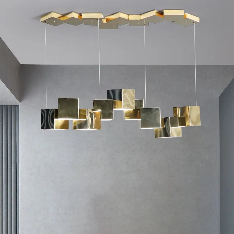 lustre acrylique cube nordique pour restaurant café hôtel - vue 2 sur 6