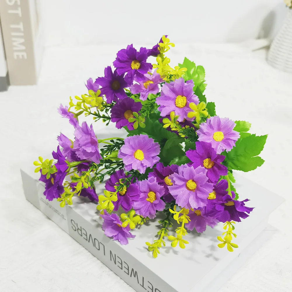 lot de fleurs artificielles résistantes aux uv pour décoration extérieure - vue 5 sur 16