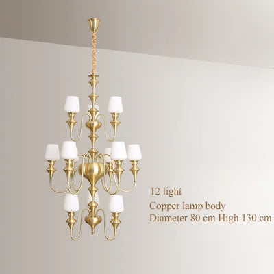 lustre en cuivre avec abat jour en verre élégant et moderne - vue 21 sur 22