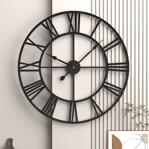 horloge murale 3D rétro en métal style nordique silencieuse et précise - vue 5 sur 8