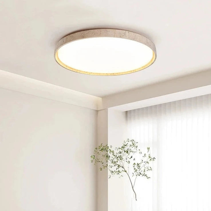 plafonnier Led en pierre Downlight monté en Surface rétro luminaires noyer bûche bois couleur chambre salon grande lumière - vue 3 sur 13
