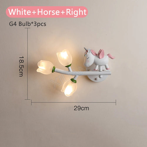 applique murale led g4 fille lapin fleur pour enfants - vue 19 sur 22