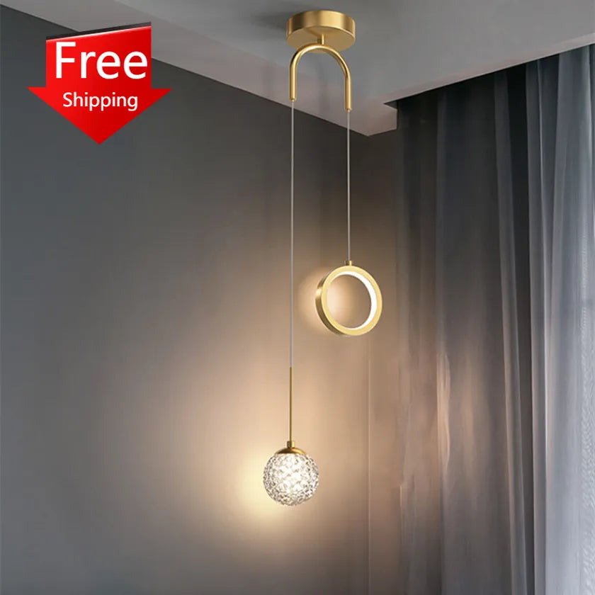 Éclairage de suspension LED moderne pour chambre à coucher chevet hôtel lampe suspendue décoration lustres entrée nordique plafonniers maison - vue 3 sur 12