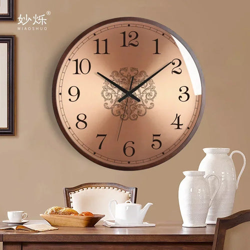 horloge murale design moderne en bois luxe silencieuse décorative idées cadeaux - vue 4 sur 14