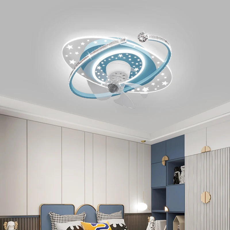 Plafonnier ventilateur de plafond à tête secouante 360 degrés led silencieux - vue 4 sur 12