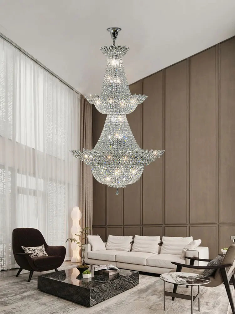 lustre led k9 cristal palace à intensité variable pour un éclairage élégant - vue 10 sur 16