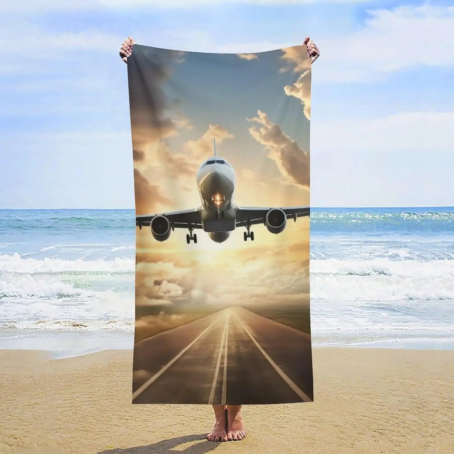 serviette de plage carreaux grand format anti sable