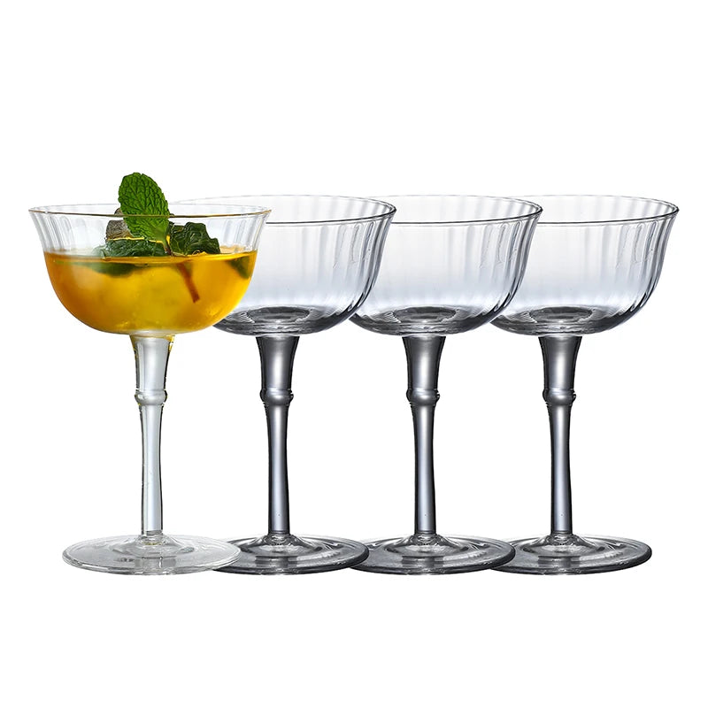 Lot 4 verres cocktail ondulés 150ml style martini