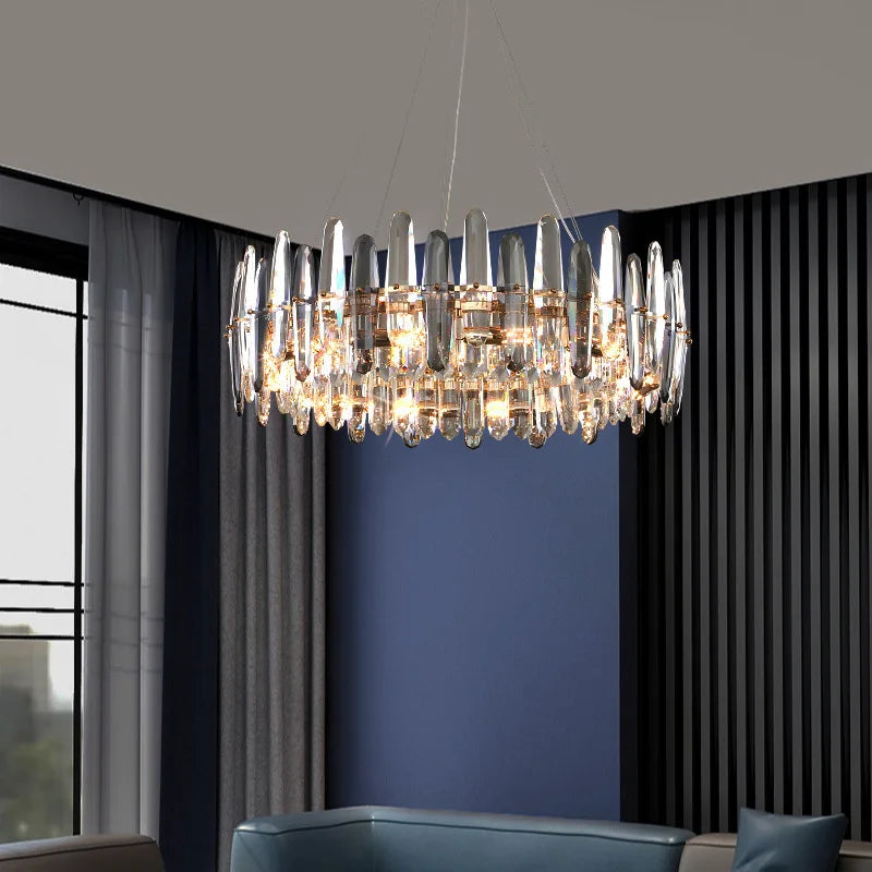 lustre led de luxe en cristal k9 à intensité variable décoration noël - vue 6 sur 11