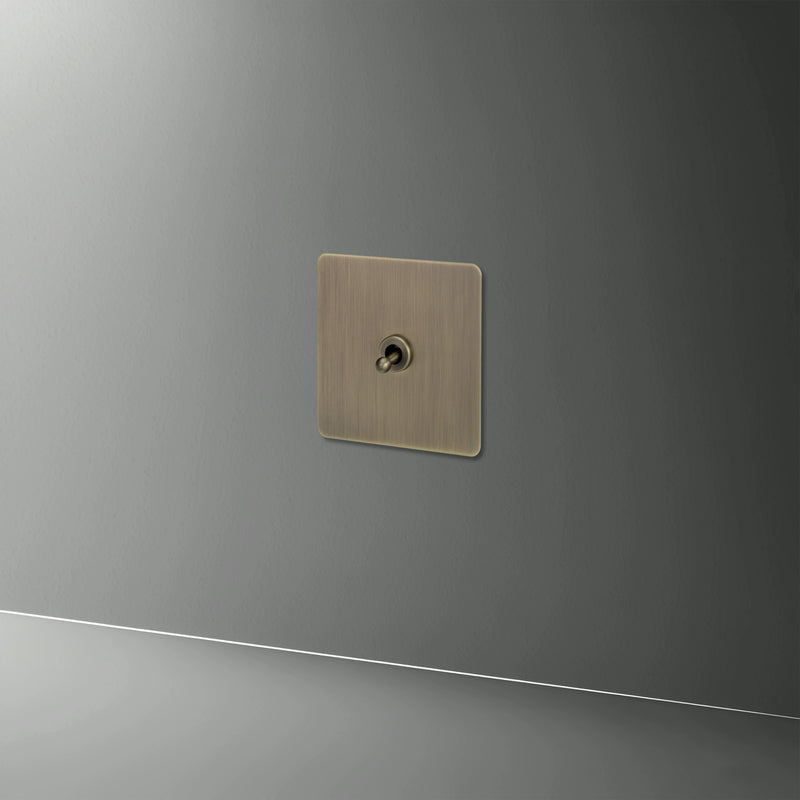 Prise TV et RJ45 en acier gris brossé bords arrondis