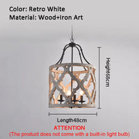 lustre en bois créatif américain rural pour boutiques et restaurants
