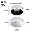 Downlight impermeável IP65LED, umidade e névoa, cozinha banheiro e vaso sanitário holofotes, beirais ao ar livre, AC 220V, 30W,