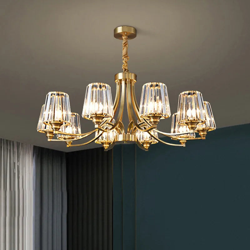 SANDYHA moderne cristal cuivre lustres nordique luxe Design intérieur décor à la maison lampe à LED pour salon salle à manger chambre - vue 4 sur 10